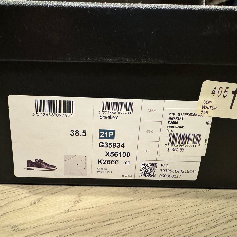 Chanel white and pink sneakers